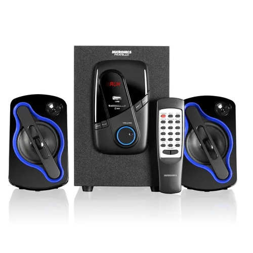 Parlante Audio Multimedia 2.1 Micronics Fratello MIC S7408BT USB,SD,FM – Negro/Azul